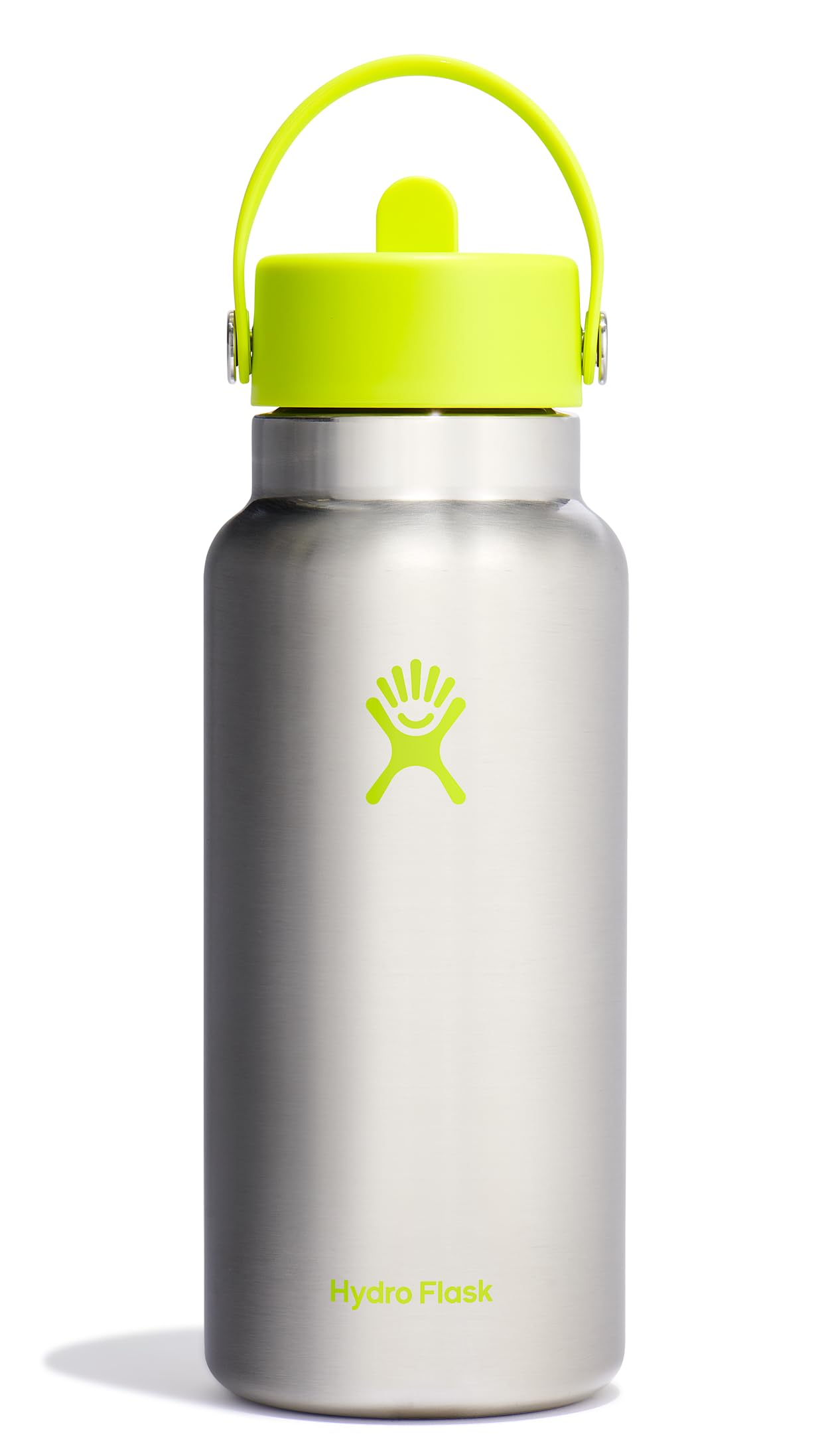HYDRO FLASK Wide Mouth vacuum insulated stainless steel water bottle with leakproof closeable straw lid for cold water drinks, sports, travel, car and school