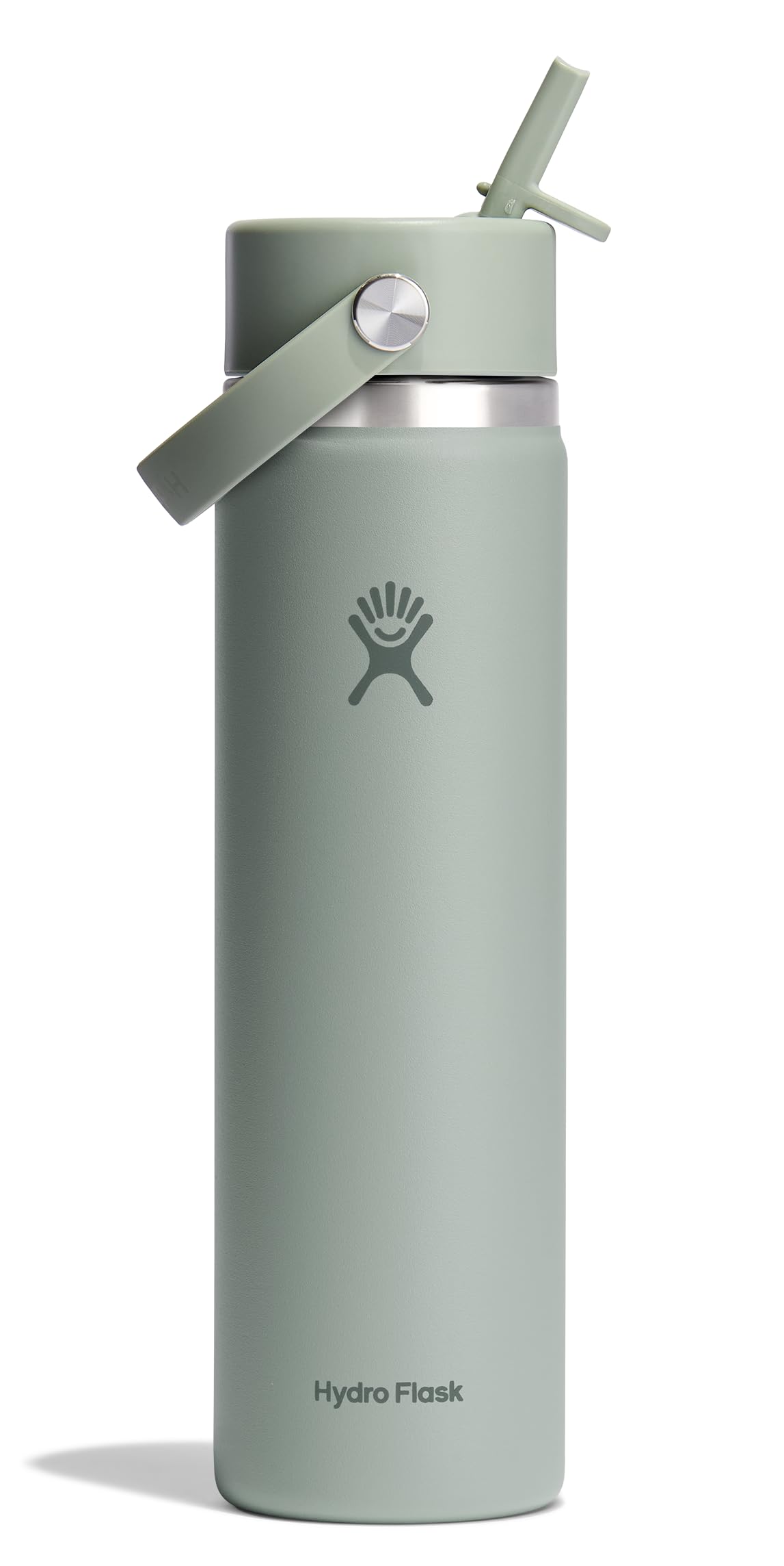 HYDRO FLASK Wide Mouth vacuum insulated stainless steel water bottle with leakproof closeable straw lid for cold water drinks, sports, travel, car and school