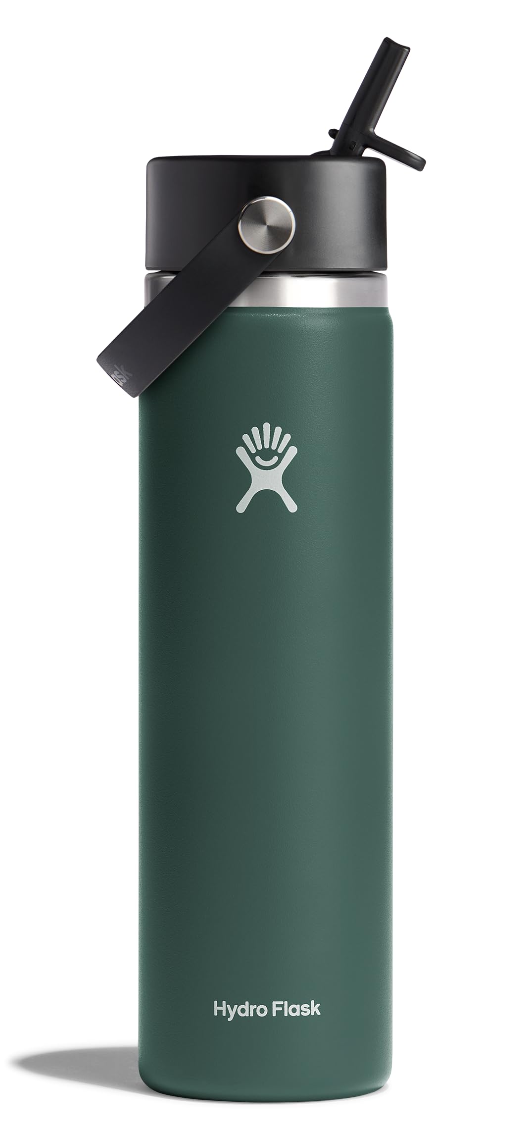 HYDRO FLASK Wide Mouth vacuum insulated stainless steel water bottle with leakproof closeable straw lid for cold water drinks, sports, travel, car and school