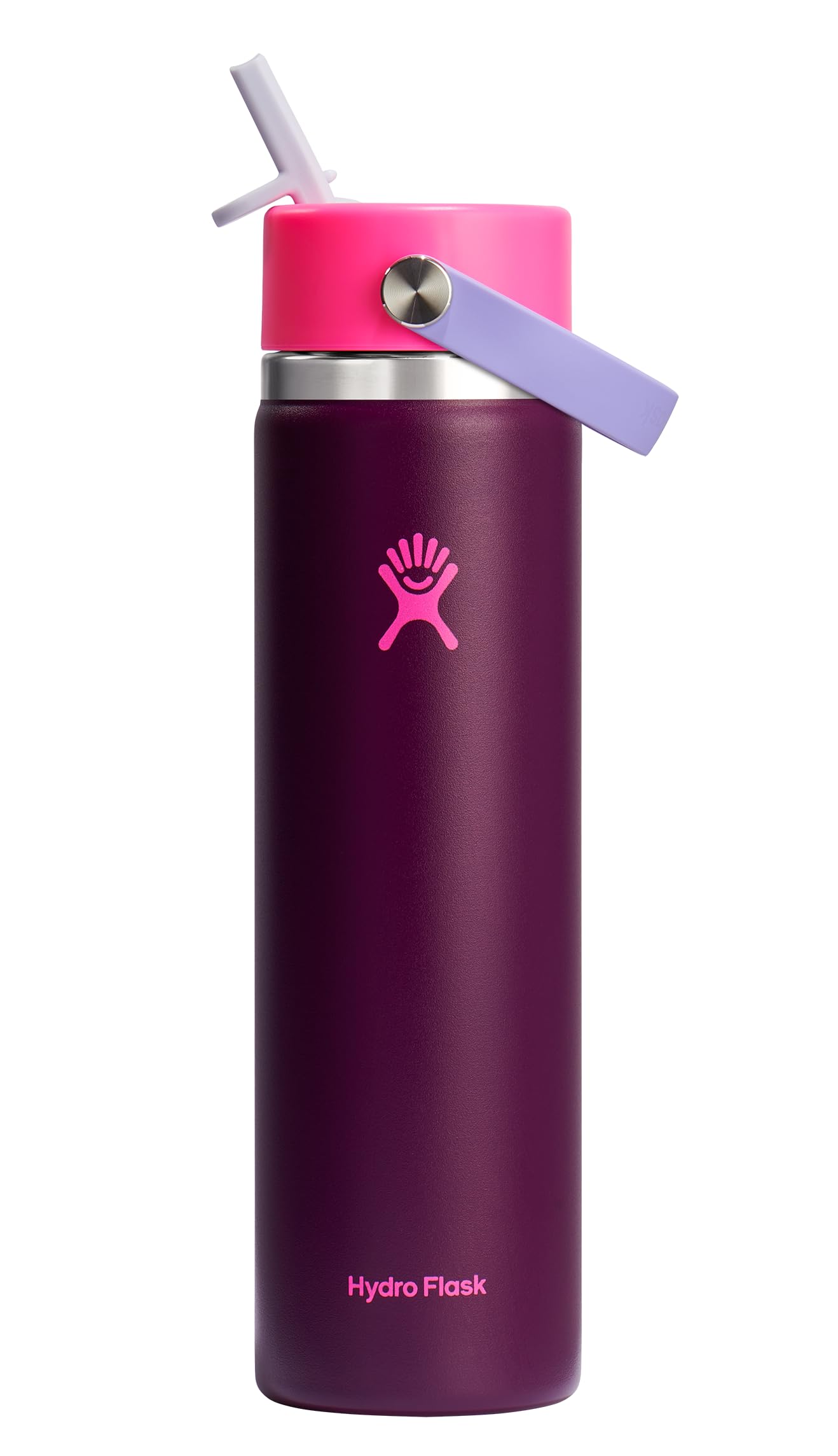 HYDRO FLASK Wide Mouth vacuum insulated stainless steel water bottle with leakproof closeable straw lid for cold water drinks, sports, travel, car and school