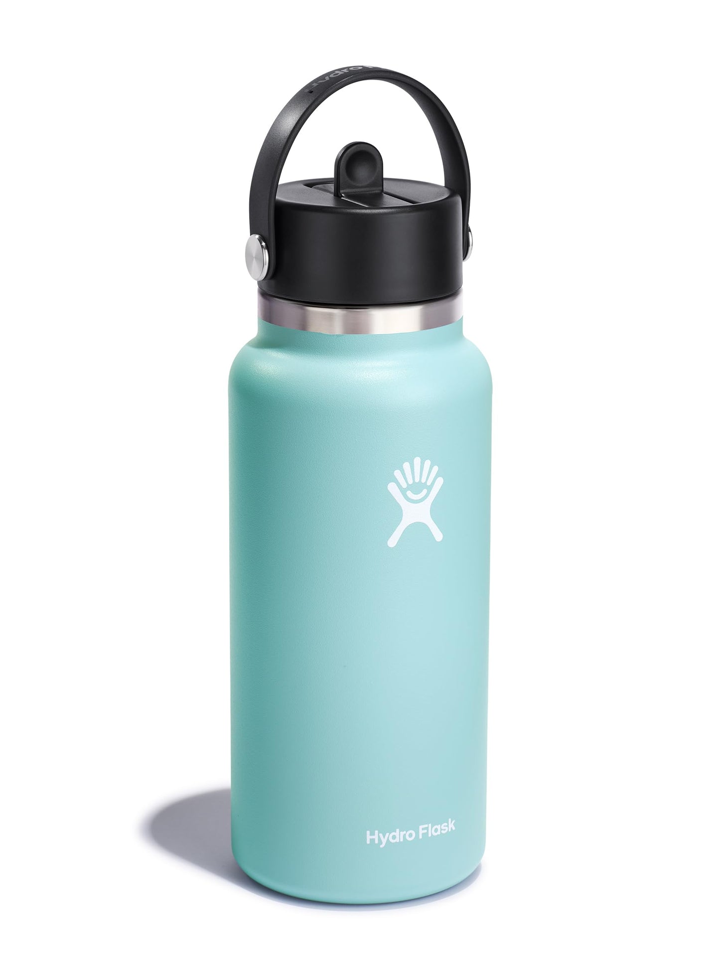HYDRO FLASK Wide Mouth vacuum insulated stainless steel water bottle with leakproof closeable straw lid for cold water drinks, sports, travel, car and school