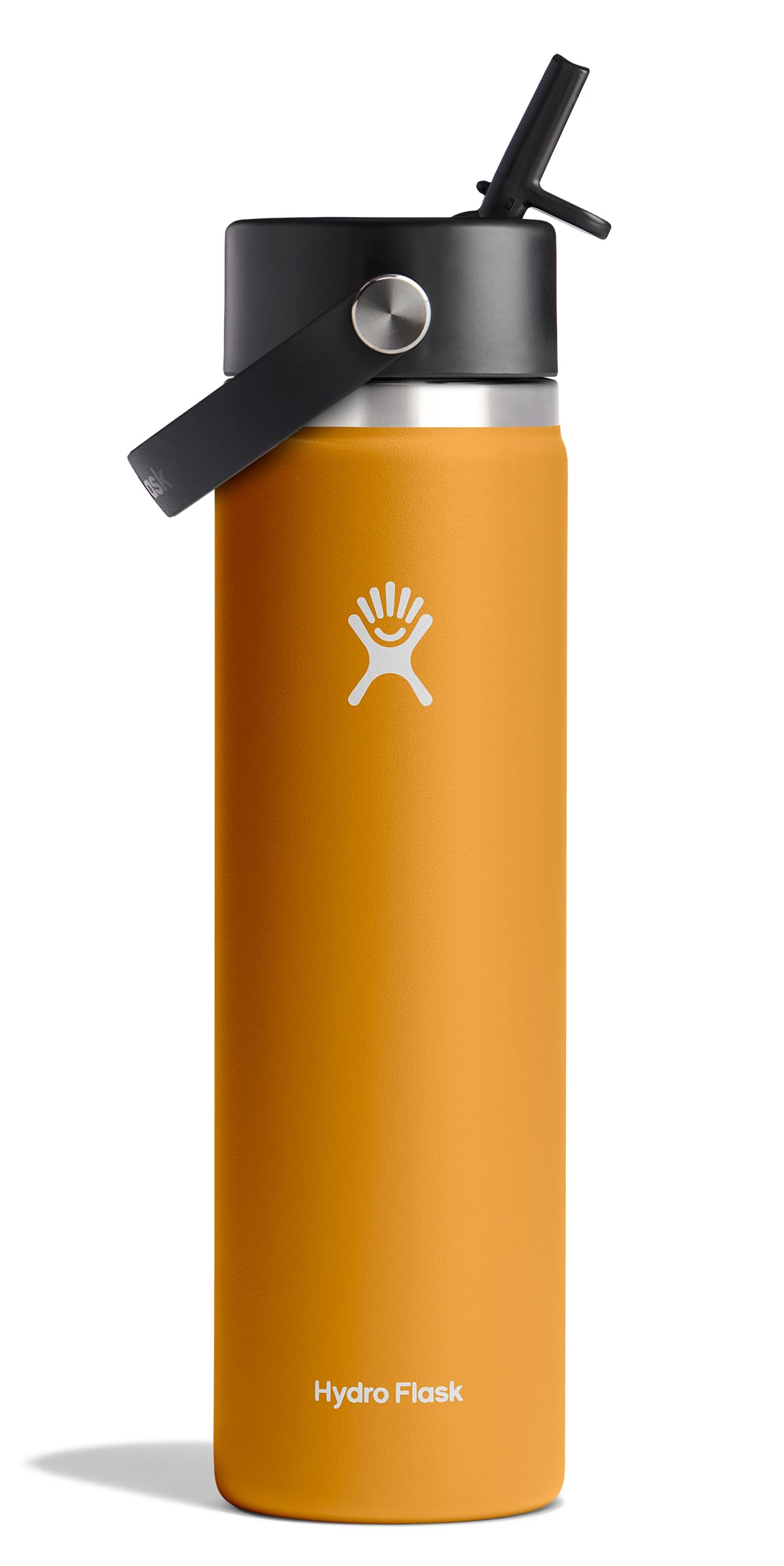 HYDRO FLASK Wide Mouth vacuum insulated stainless steel water bottle with leakproof closeable straw lid for cold water drinks, sports, travel, car and school