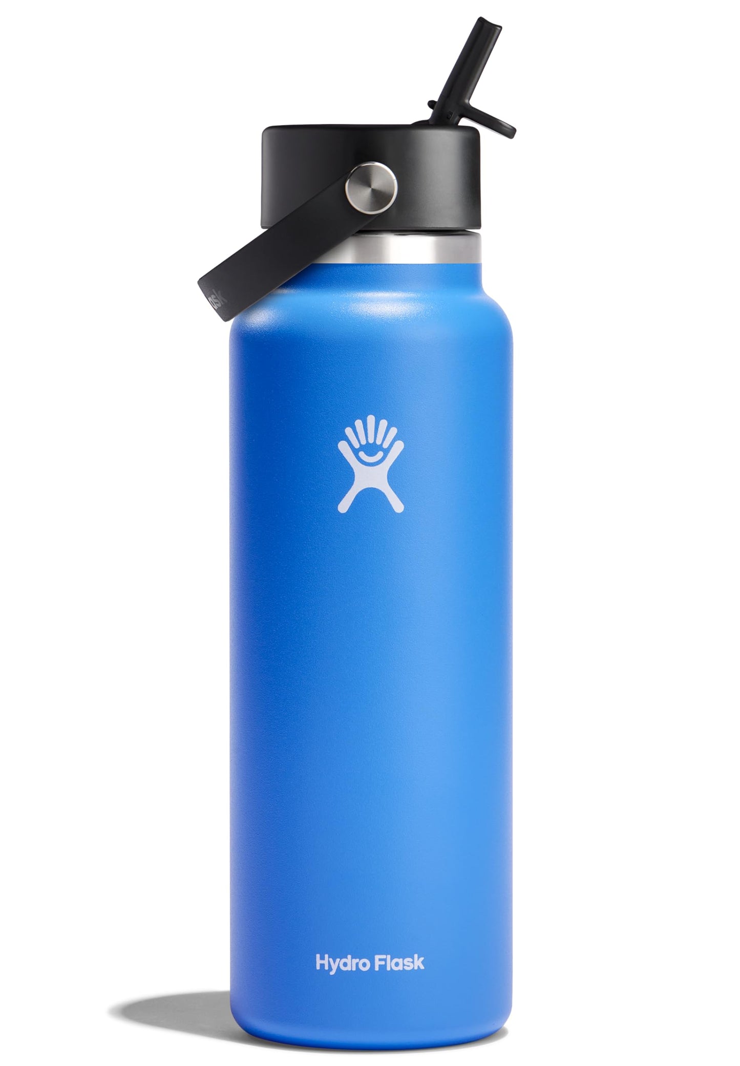 HYDRO FLASK Wide Mouth vacuum insulated stainless steel water bottle with leakproof closeable straw lid for cold water drinks, sports, travel, car and school