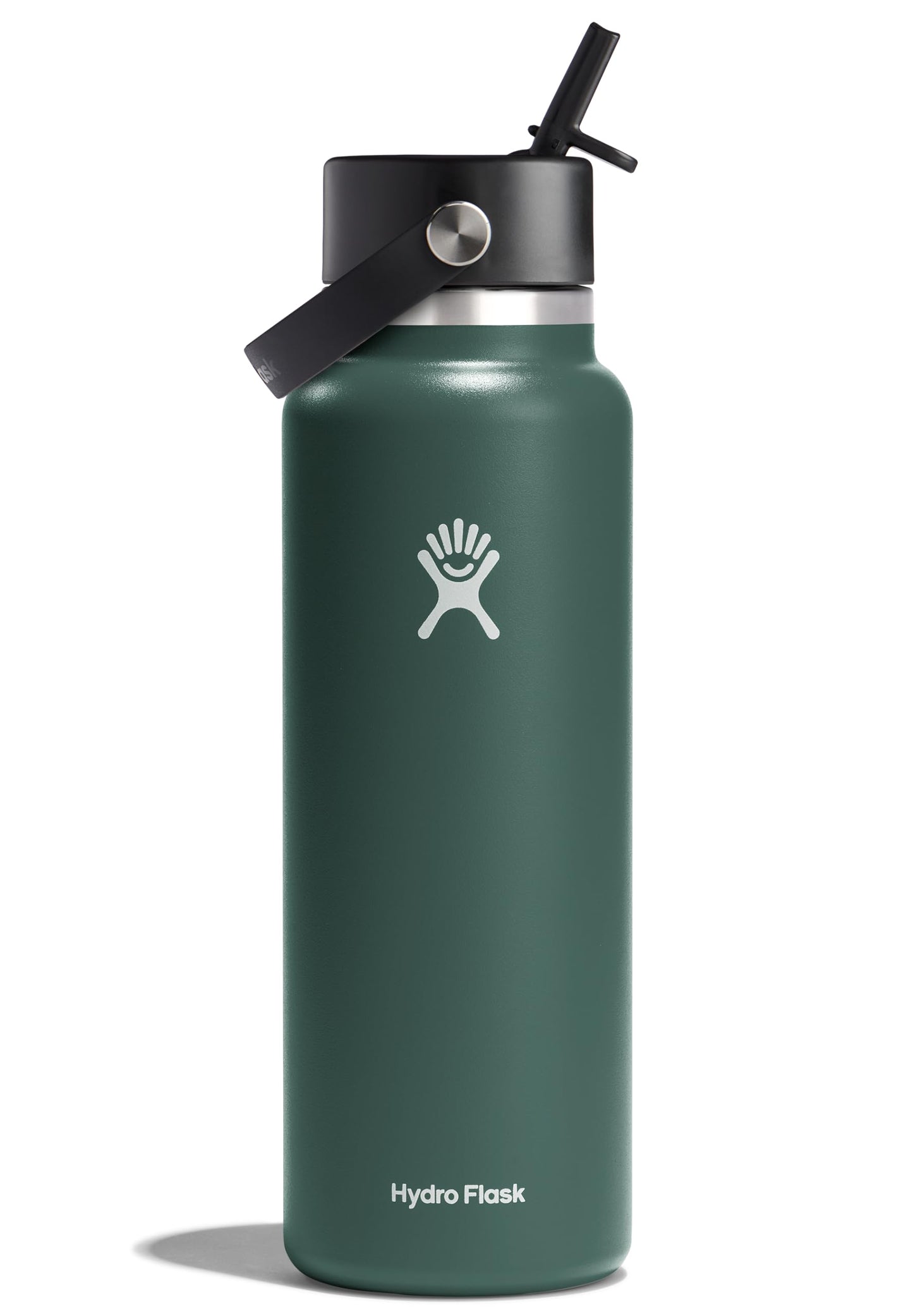 HYDRO FLASK Wide Mouth vacuum insulated stainless steel water bottle with leakproof closeable straw lid for cold water drinks, sports, travel, car and school
