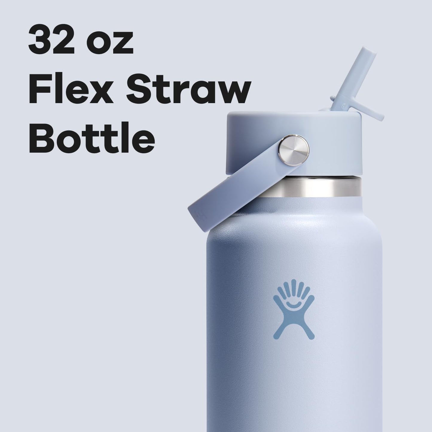 HYDRO FLASK Wide Mouth vacuum insulated stainless steel water bottle with leakproof closeable straw lid for cold water drinks, sports, travel, car and school