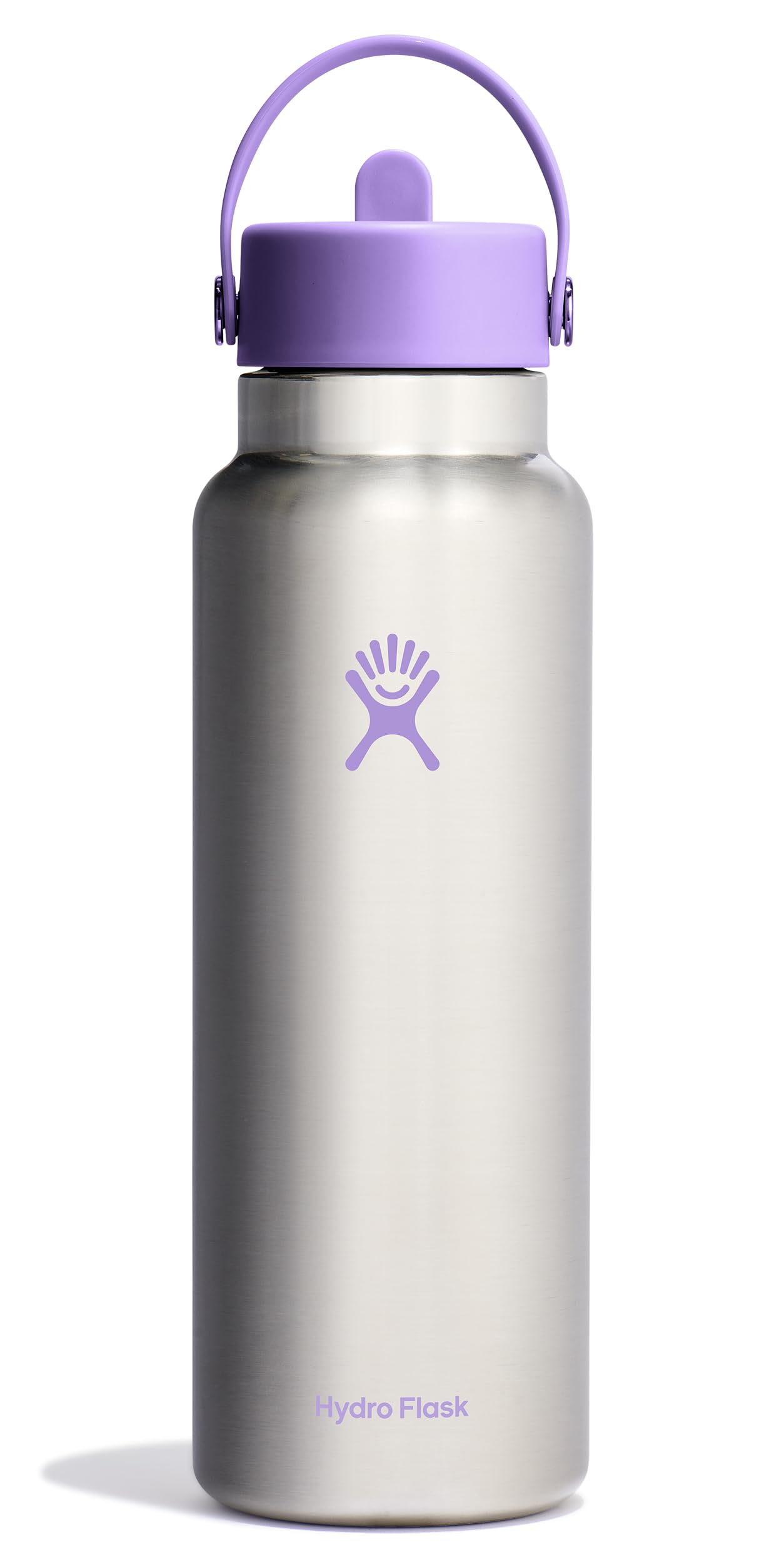 HYDRO FLASK Wide Mouth vacuum insulated stainless steel water bottle with leakproof closeable straw lid for cold water drinks, sports, travel, car and school