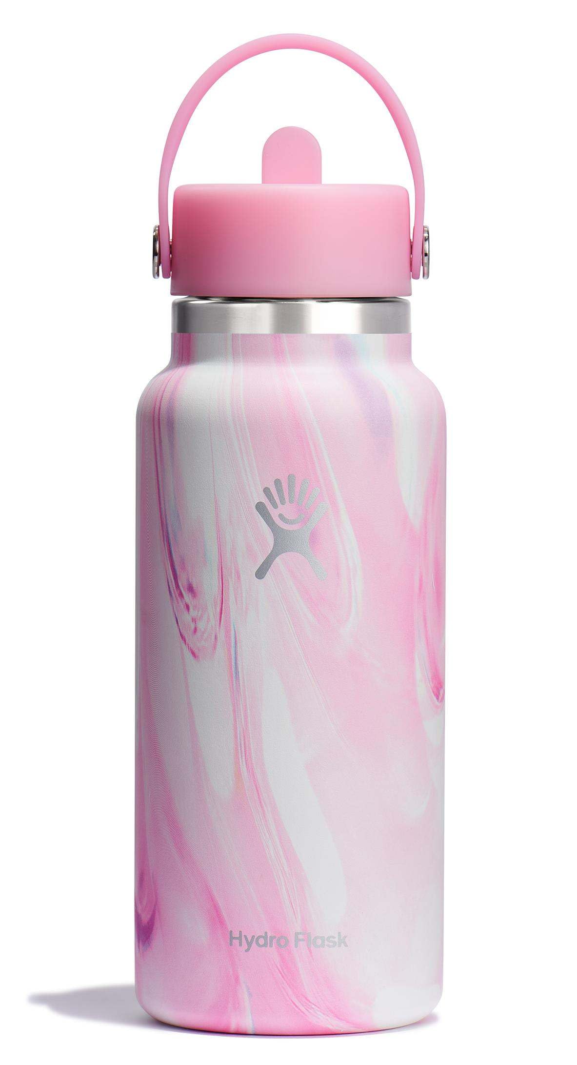 HYDRO FLASK Wide Mouth vacuum insulated stainless steel water bottle with leakproof closeable straw lid for cold water drinks, sports, travel, car and school