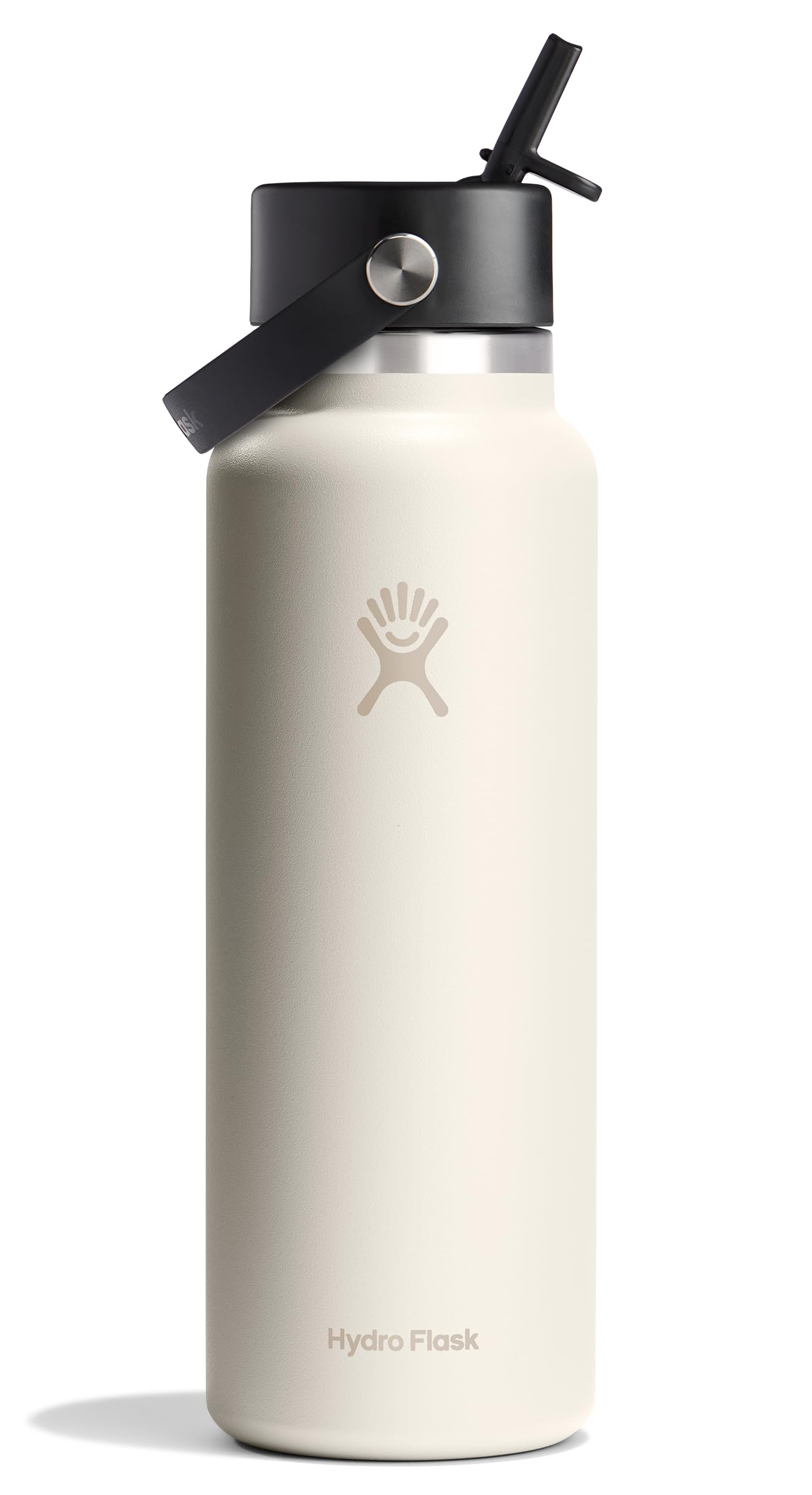 HYDRO FLASK Wide Mouth vacuum insulated stainless steel water bottle with leakproof closeable straw lid for cold water drinks, sports, travel, car and school