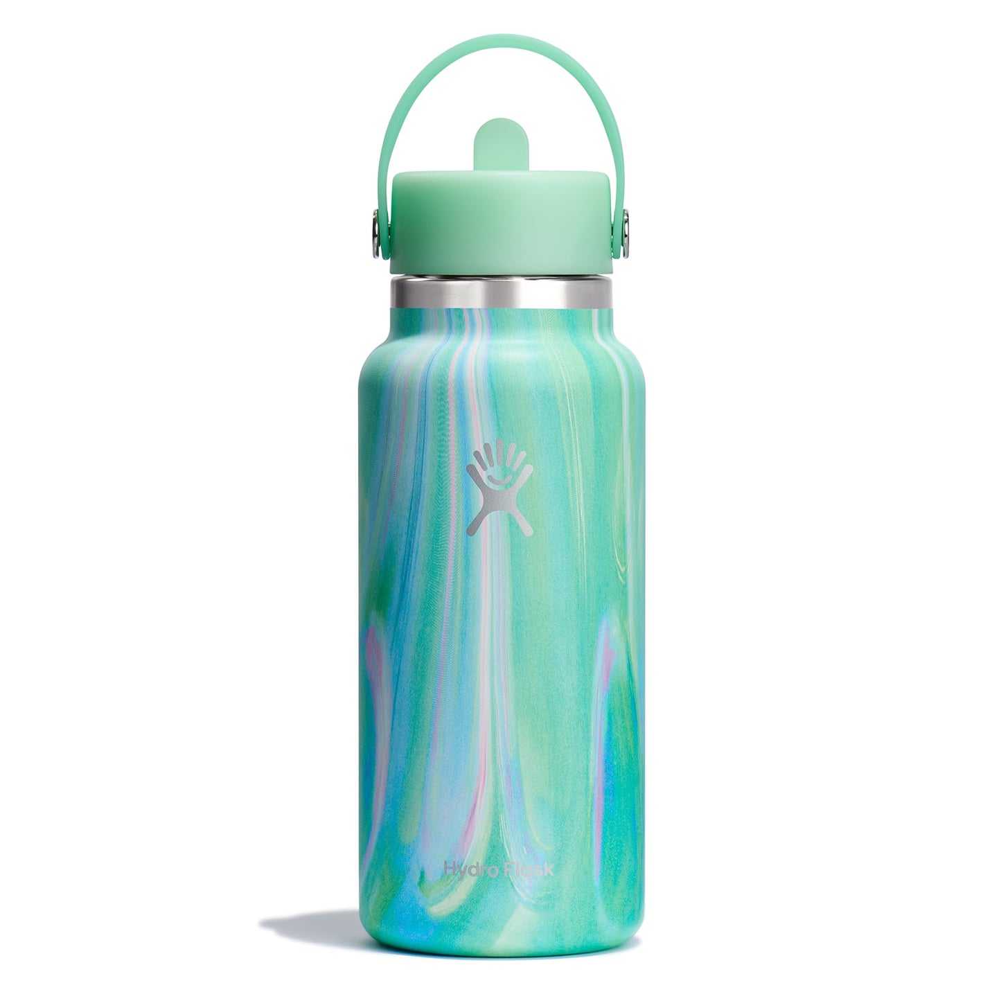 HYDRO FLASK Wide Mouth vacuum insulated stainless steel water bottle with leakproof closeable straw lid for cold water drinks, sports, travel, car and school