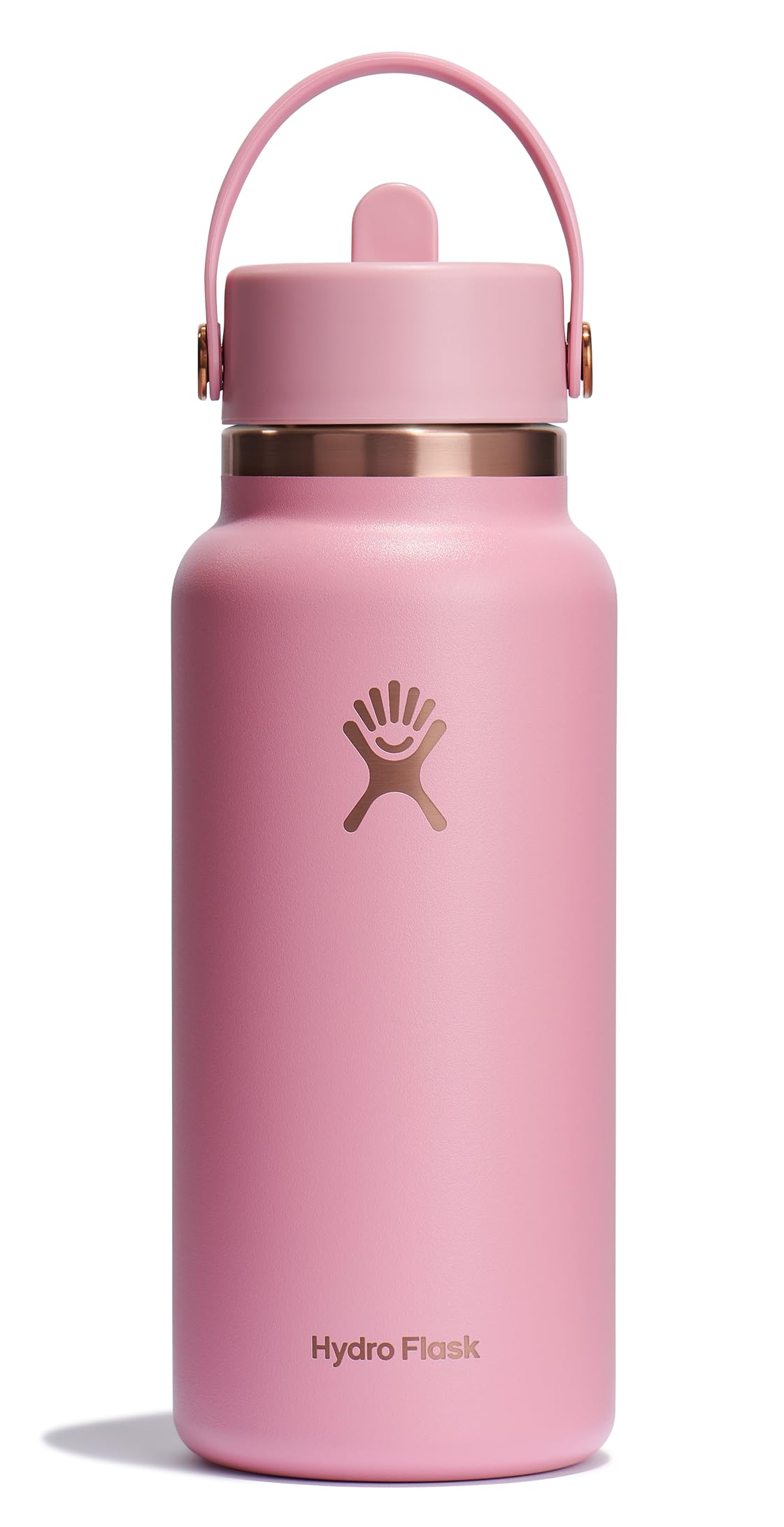 HYDRO FLASK Wide Mouth vacuum insulated stainless steel water bottle with leakproof closeable straw lid for cold water drinks, sports, travel, car and school