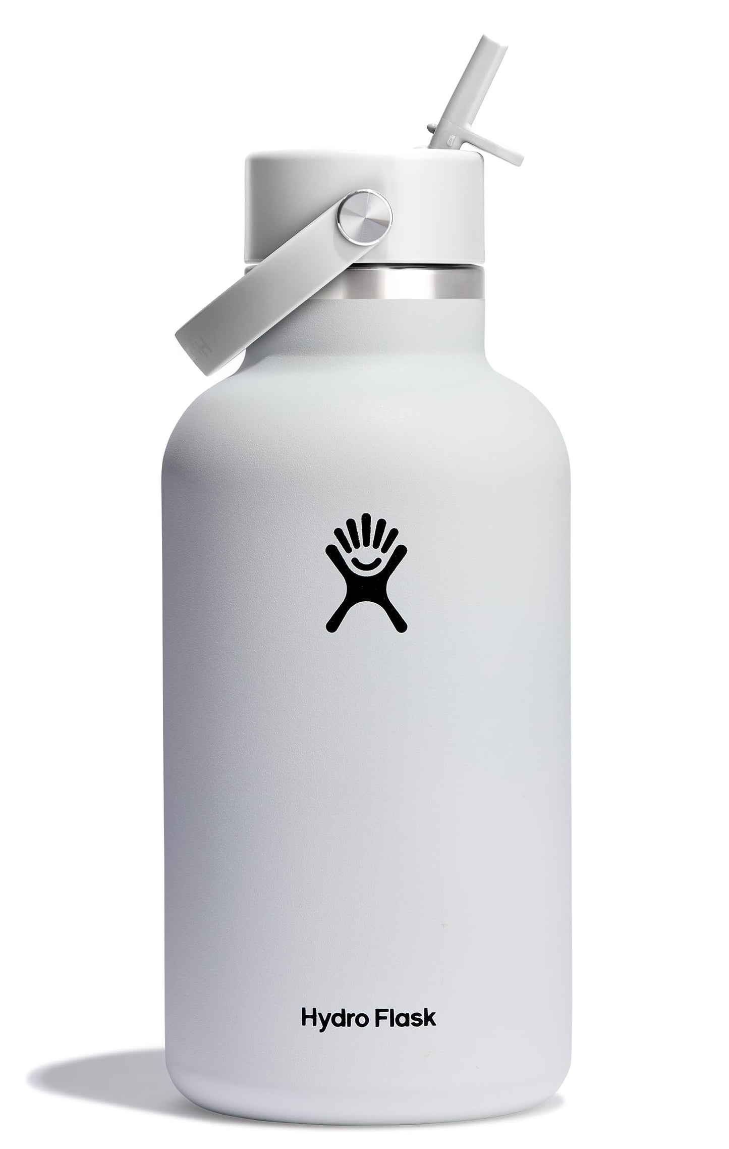 HYDRO FLASK Wide Mouth vacuum insulated stainless steel water bottle with leakproof closeable straw lid for cold water drinks, sports, travel, car and school