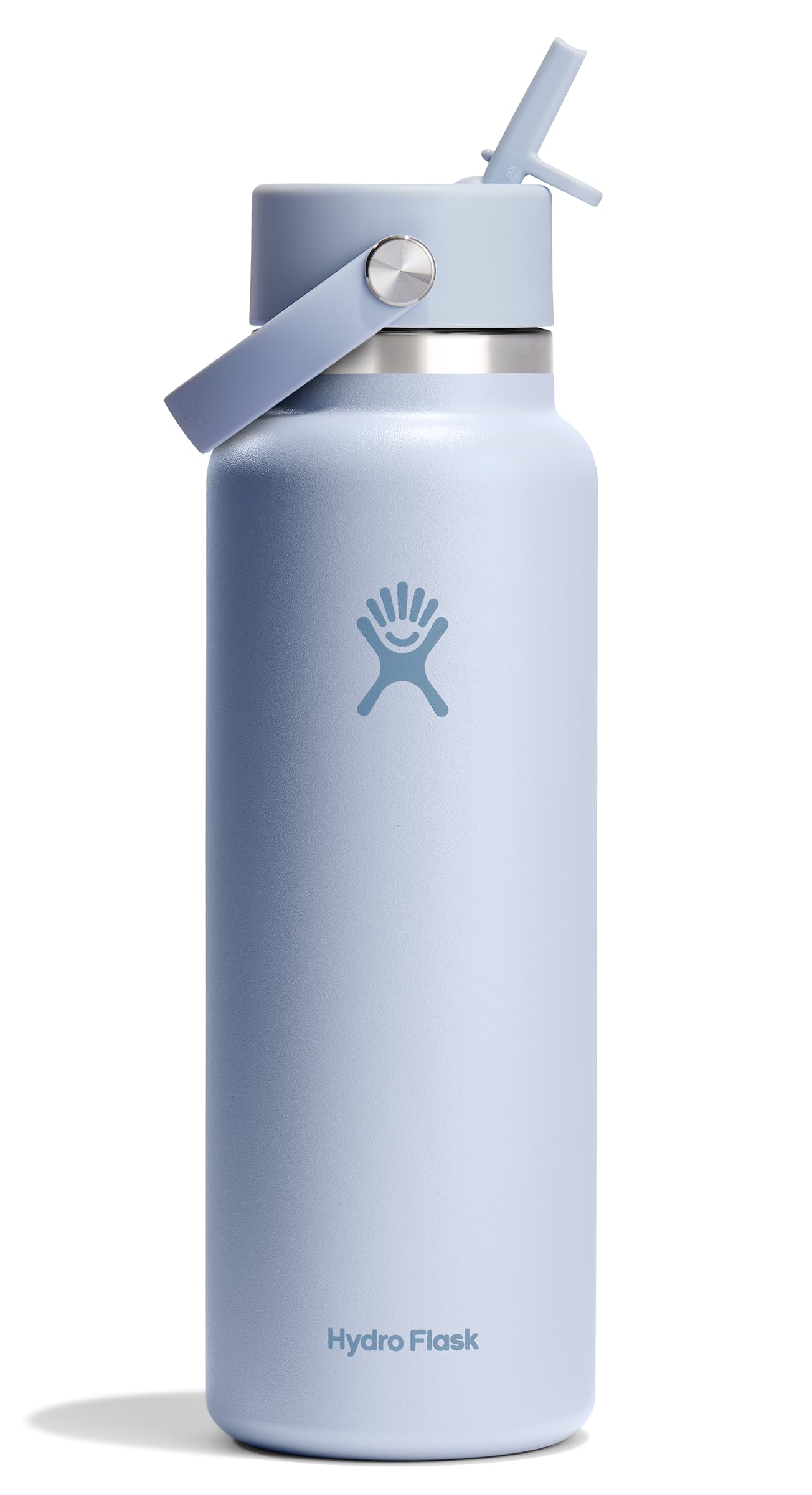 HYDRO FLASK Wide Mouth vacuum insulated stainless steel water bottle with leakproof closeable straw lid for cold water drinks, sports, travel, car and school