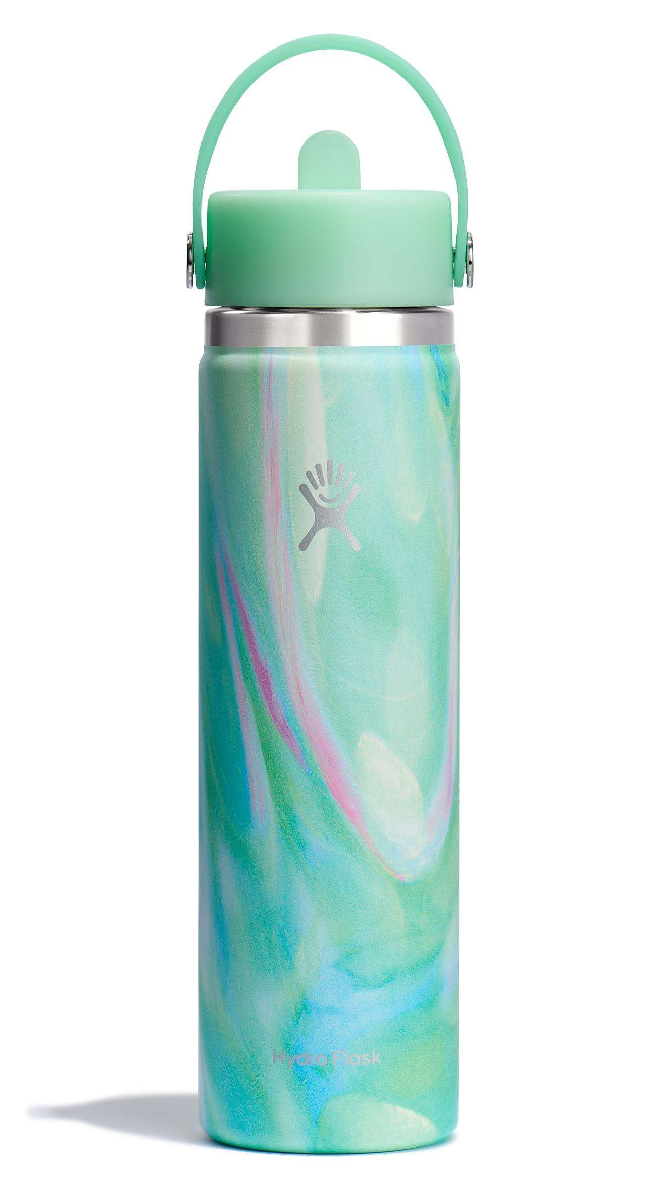 HYDRO FLASK Wide Mouth vacuum insulated stainless steel water bottle with leakproof closeable straw lid for cold water drinks, sports, travel, car and school