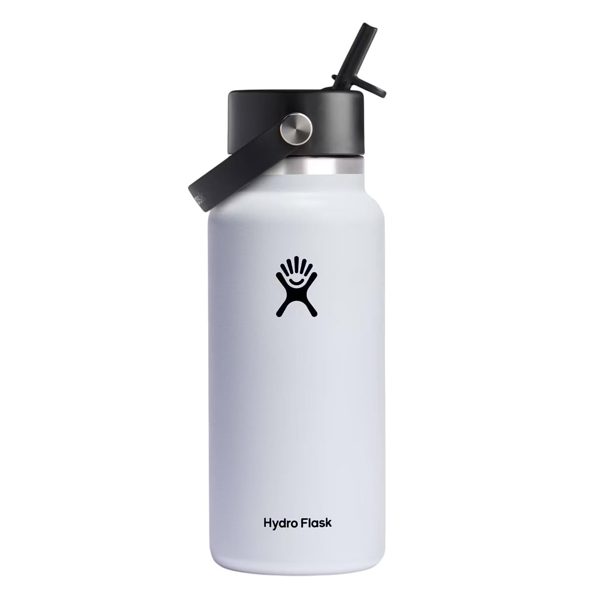 HYDRO FLASK Wide Mouth vacuum insulated stainless steel water bottle with leakproof closeable straw lid for cold water drinks, sports, travel, car and school