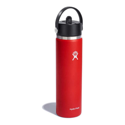 HYDRO FLASK Wide Mouth vacuum insulated stainless steel water bottle with leakproof closeable straw lid for cold water drinks, sports, travel, car and school