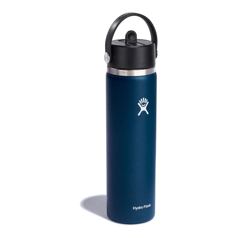 HYDRO FLASK Wide Mouth vacuum insulated stainless steel water bottle with leakproof closeable straw lid for cold water drinks, sports, travel, car and school