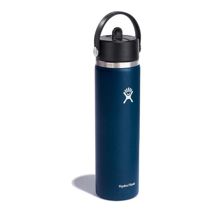 HYDRO FLASK Wide Mouth vacuum insulated stainless steel water bottle with leakproof closeable straw lid for cold water drinks, sports, travel, car and school