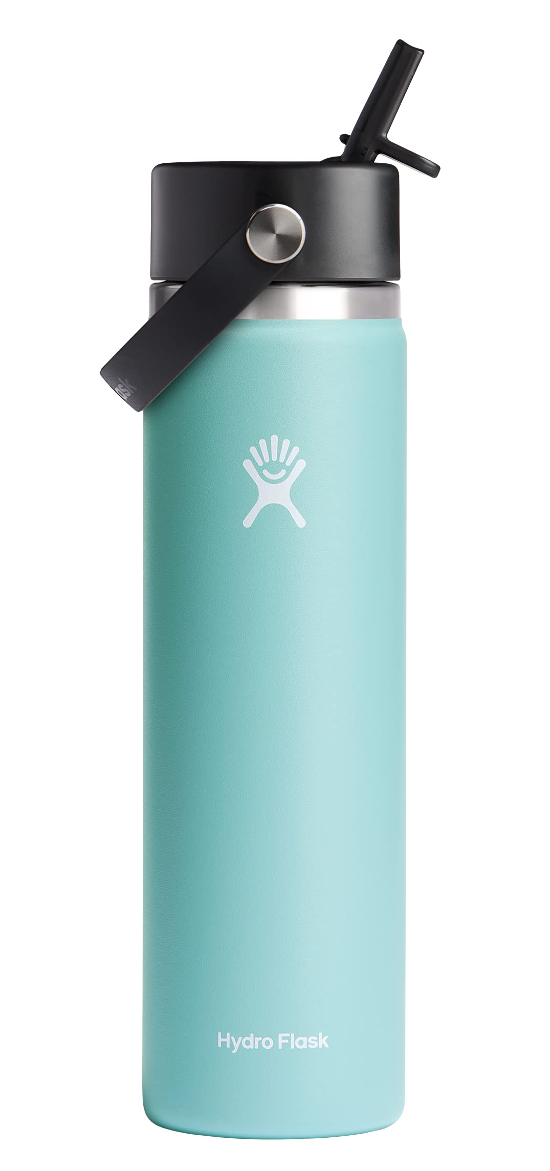 HYDRO FLASK Wide Mouth vacuum insulated stainless steel water bottle with leakproof closeable straw lid for cold water drinks, sports, travel, car and school