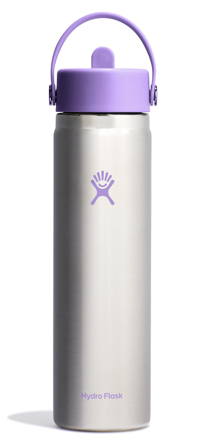 HYDRO FLASK Wide Mouth vacuum insulated stainless steel water bottle with leakproof closeable straw lid for cold water drinks, sports, travel, car and school