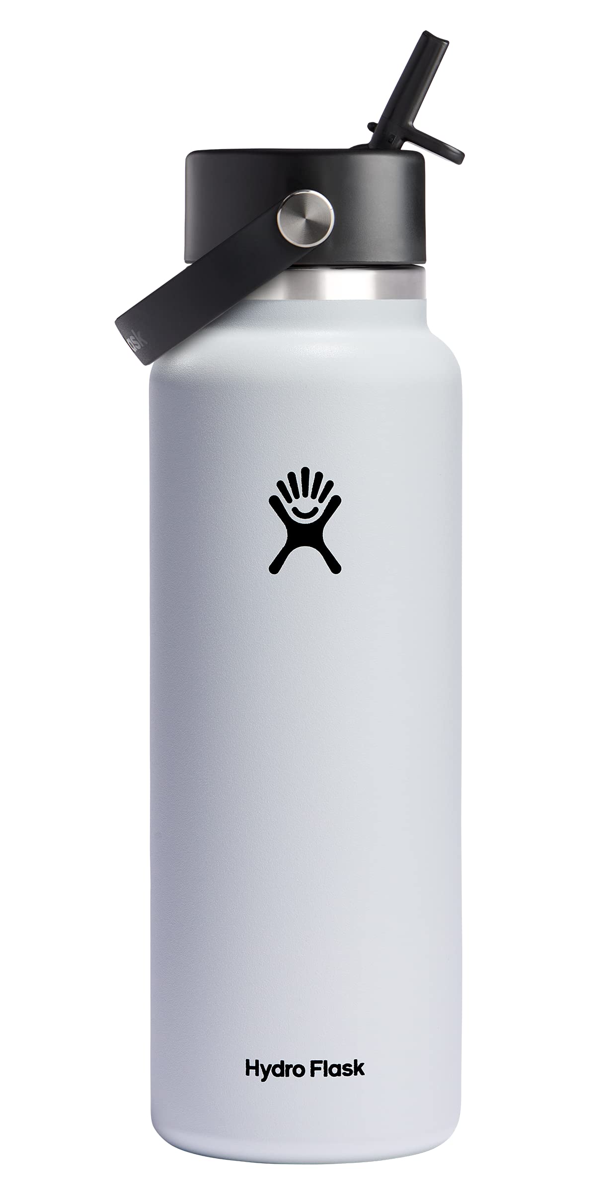 HYDRO FLASK Wide Mouth vacuum insulated stainless steel water bottle with leakproof closeable straw lid for cold water drinks, sports, travel, car and school