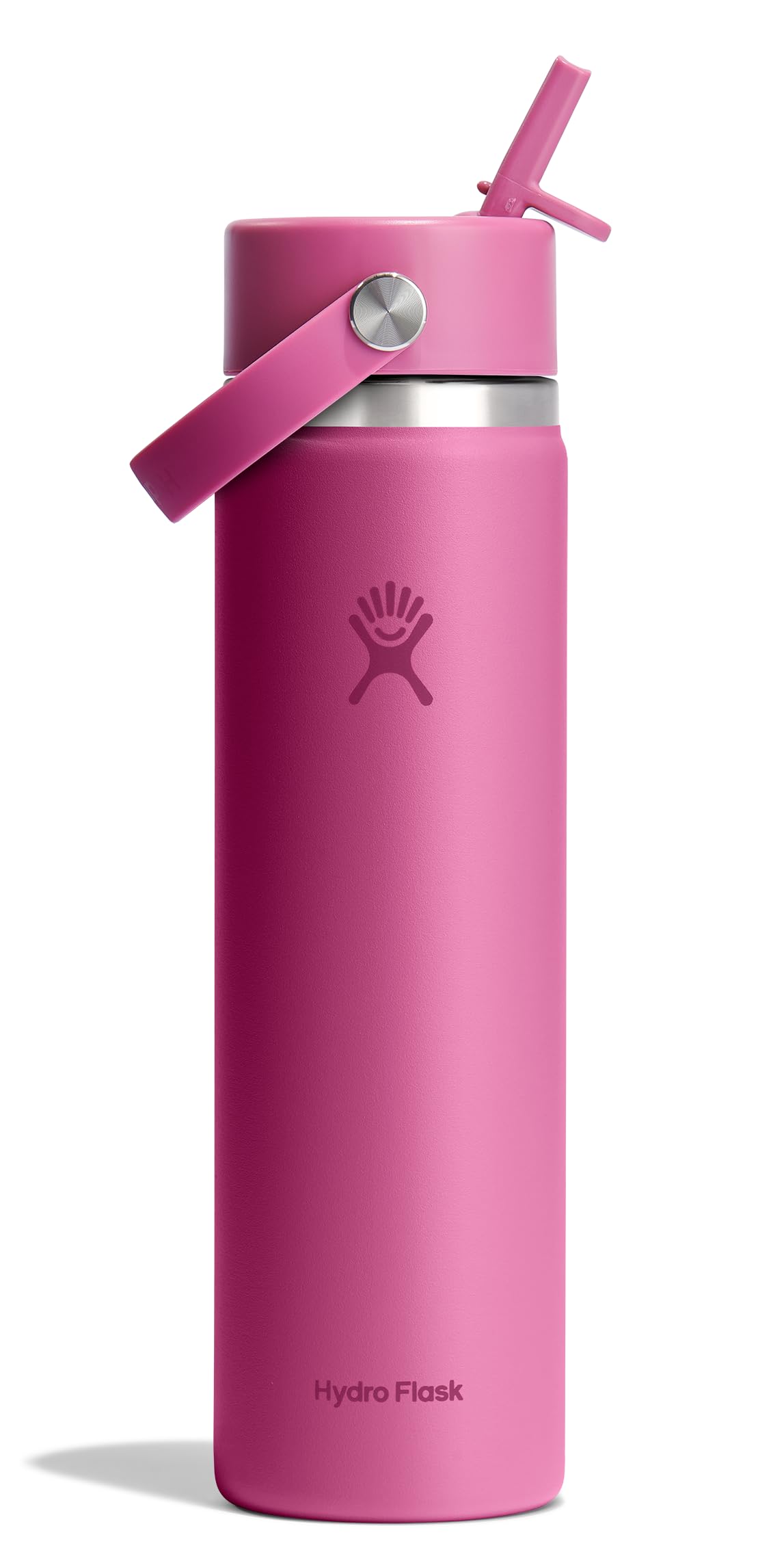 HYDRO FLASK Wide Mouth vacuum insulated stainless steel water bottle with leakproof closeable straw lid for cold water drinks, sports, travel, car and school