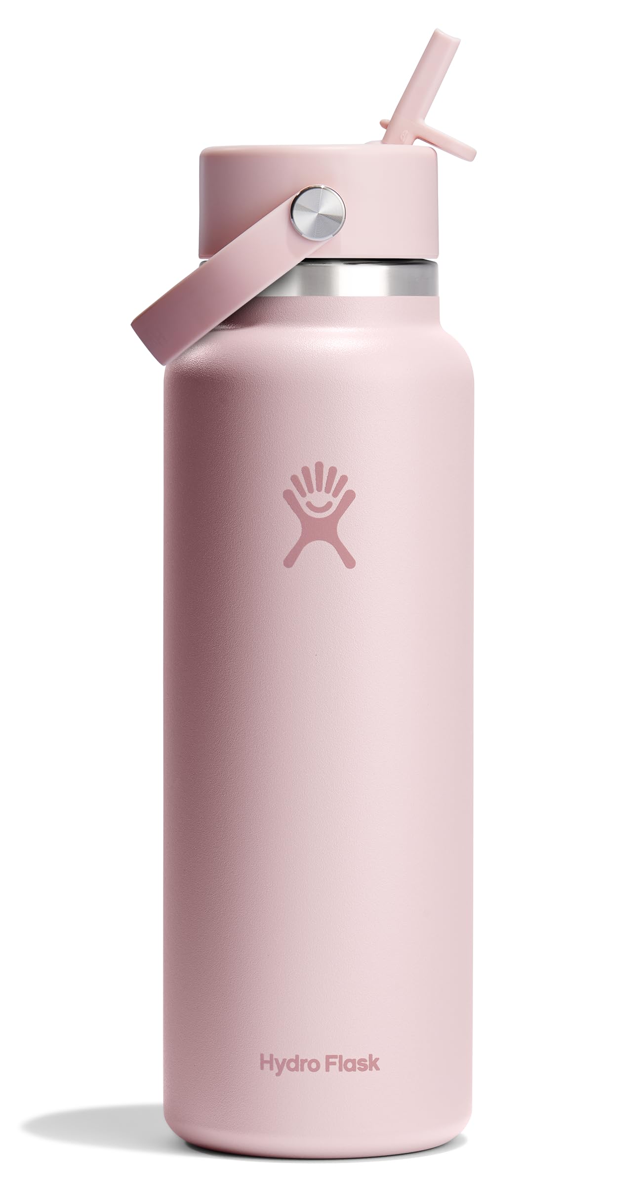 HYDRO FLASK Wide Mouth vacuum insulated stainless steel water bottle with leakproof closeable straw lid for cold water drinks, sports, travel, car and school
