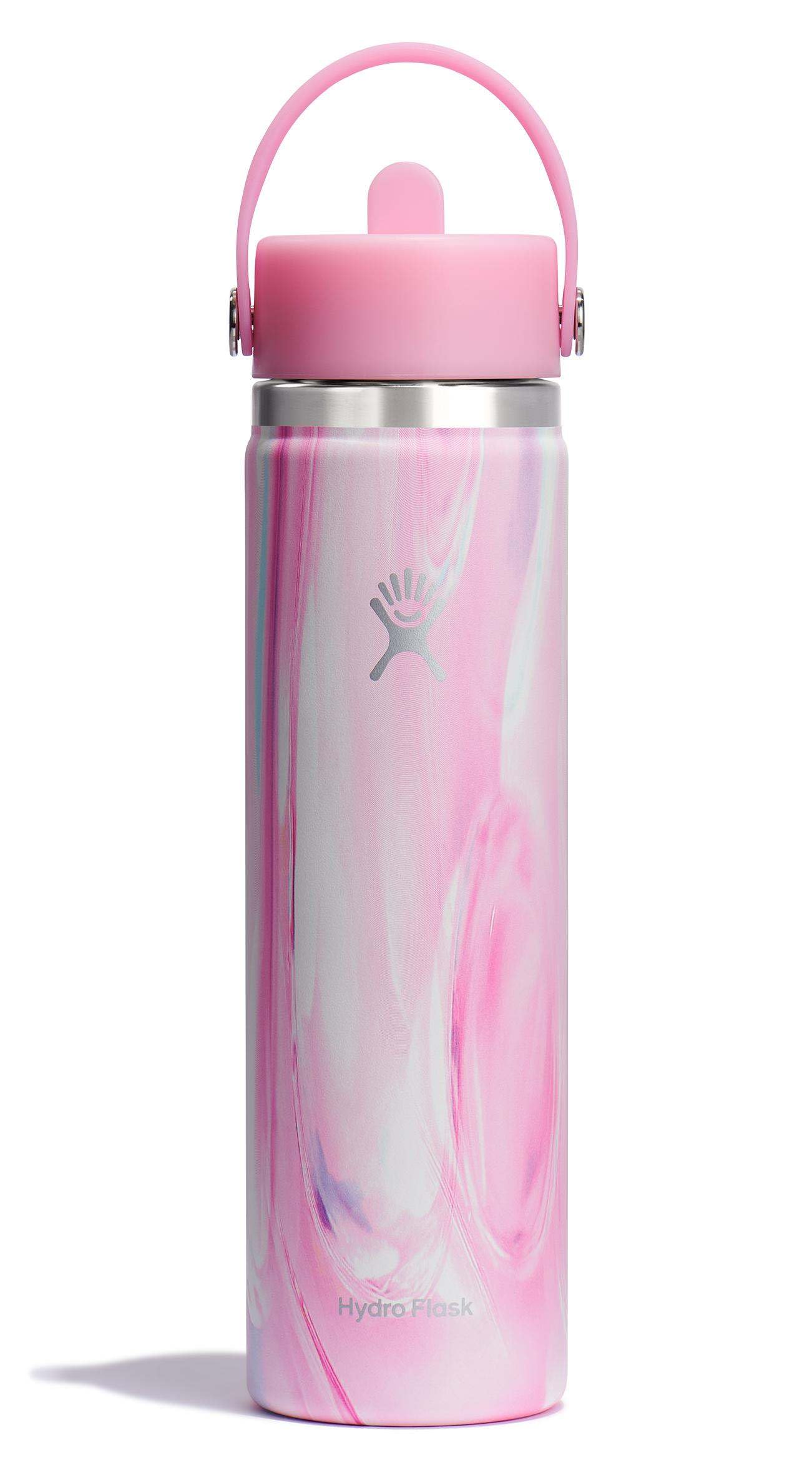 HYDRO FLASK Wide Mouth vacuum insulated stainless steel water bottle with leakproof closeable straw lid for cold water drinks, sports, travel, car and school