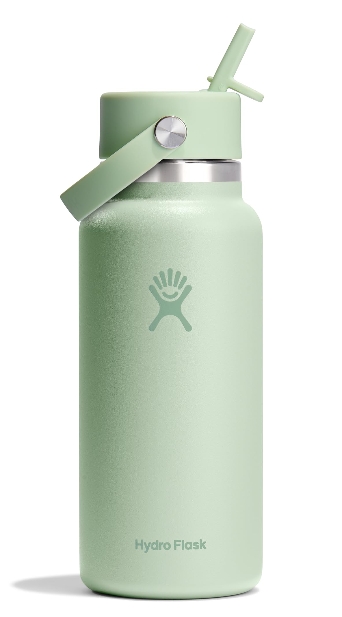 HYDRO FLASK Wide Mouth vacuum insulated stainless steel water bottle with leakproof closeable straw lid for cold water drinks, sports, travel, car and school