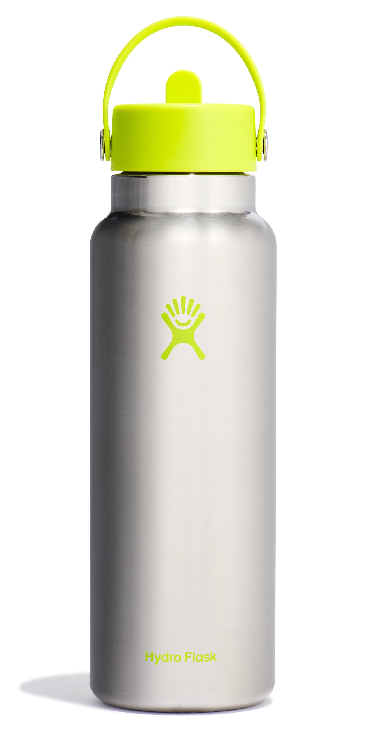 HYDRO FLASK Wide Mouth vacuum insulated stainless steel water bottle with leakproof closeable straw lid for cold water drinks, sports, travel, car and school