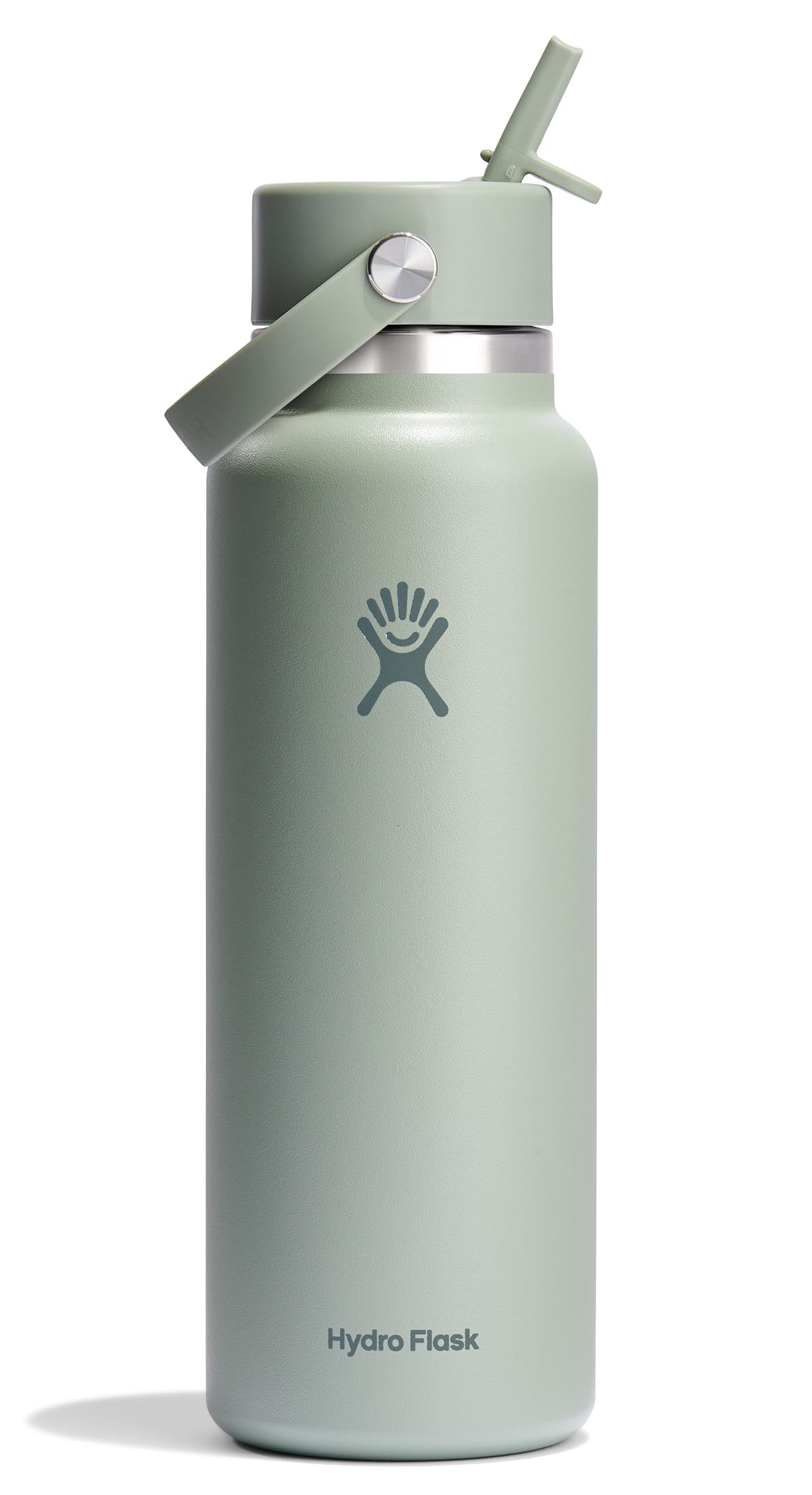 HYDRO FLASK Wide Mouth vacuum insulated stainless steel water bottle with leakproof closeable straw lid for cold water drinks, sports, travel, car and school