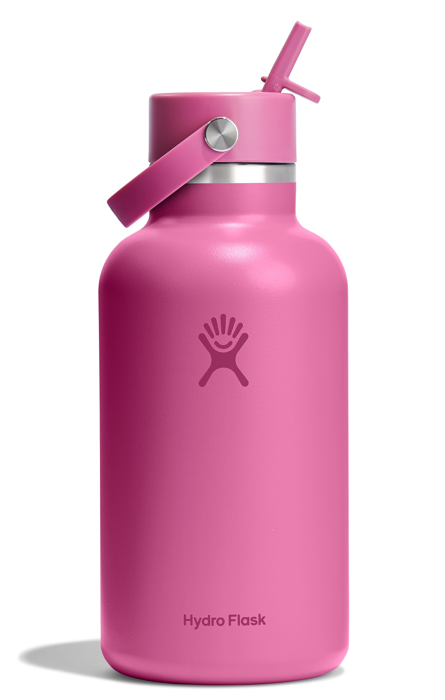 HYDRO FLASK Wide Mouth vacuum insulated stainless steel water bottle with leakproof closeable straw lid for cold water drinks, sports, travel, car and school