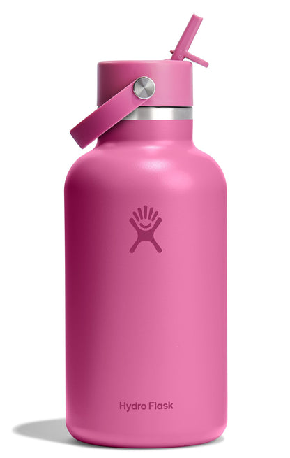 HYDRO FLASK Wide Mouth vacuum insulated stainless steel water bottle with leakproof closeable straw lid for cold water drinks, sports, travel, car and school