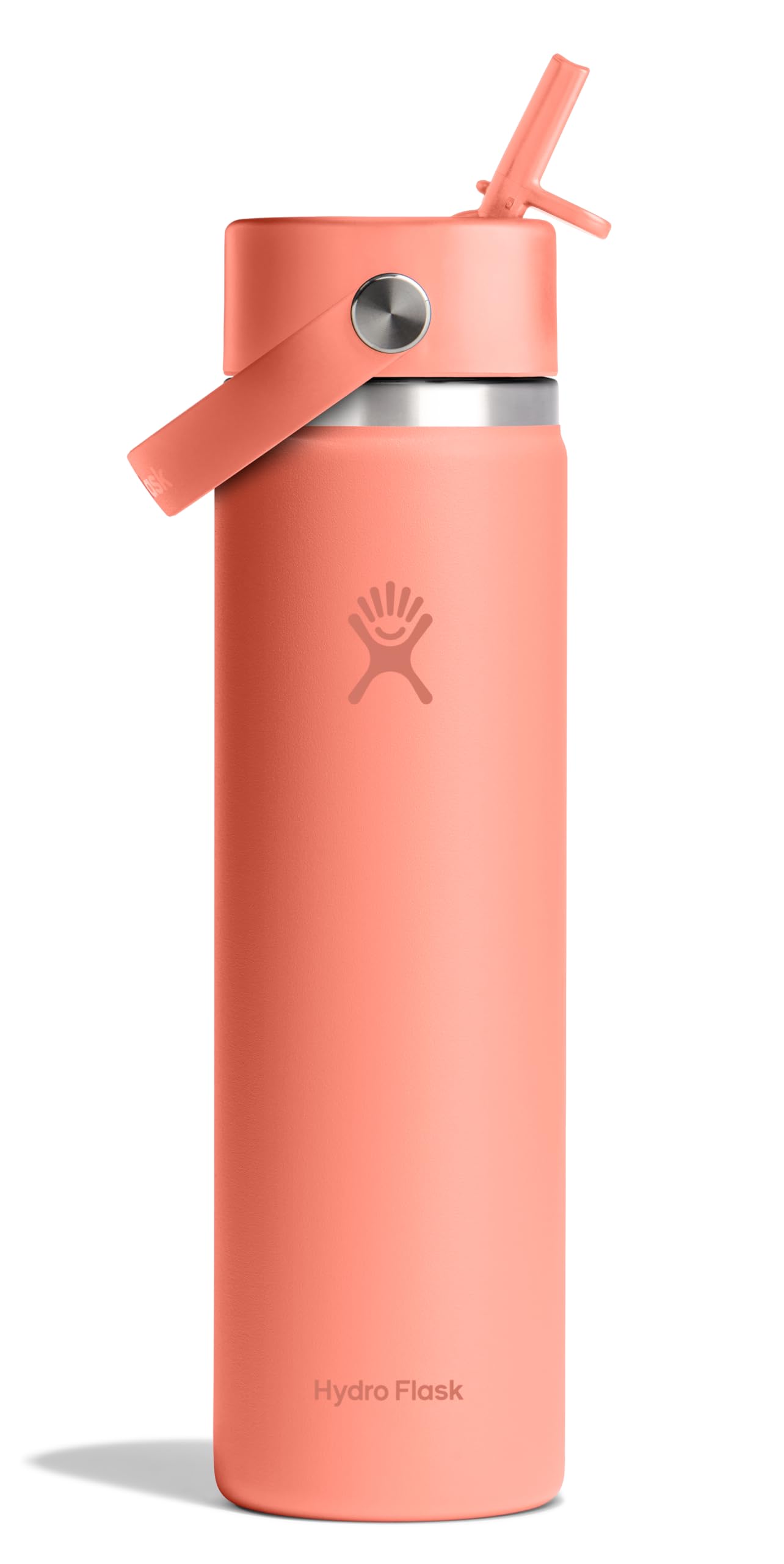 HYDRO FLASK Wide Mouth vacuum insulated stainless steel water bottle with leakproof closeable straw lid for cold water drinks, sports, travel, car and school