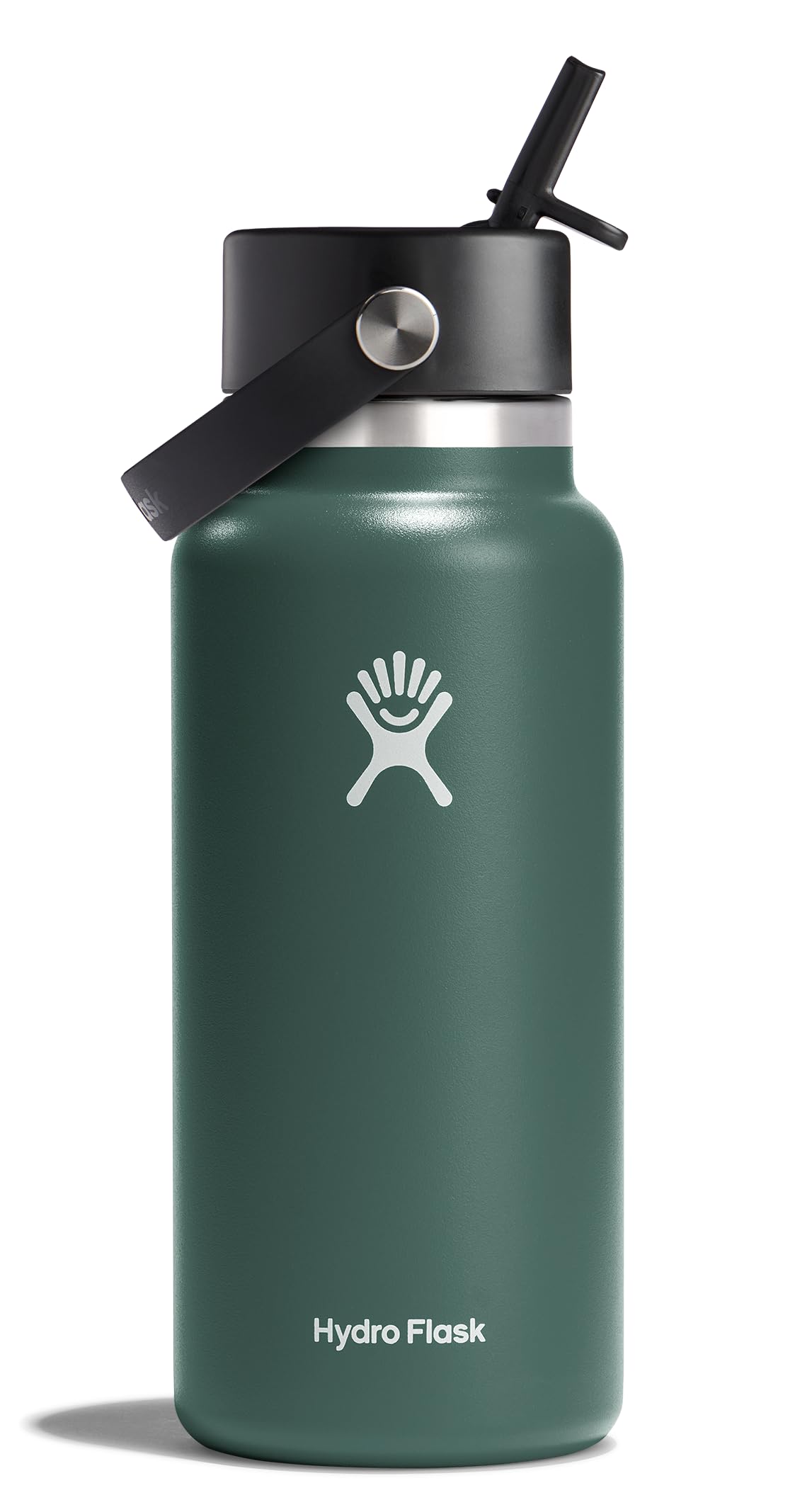 HYDRO FLASK Wide Mouth vacuum insulated stainless steel water bottle with leakproof closeable straw lid for cold water drinks, sports, travel, car and school