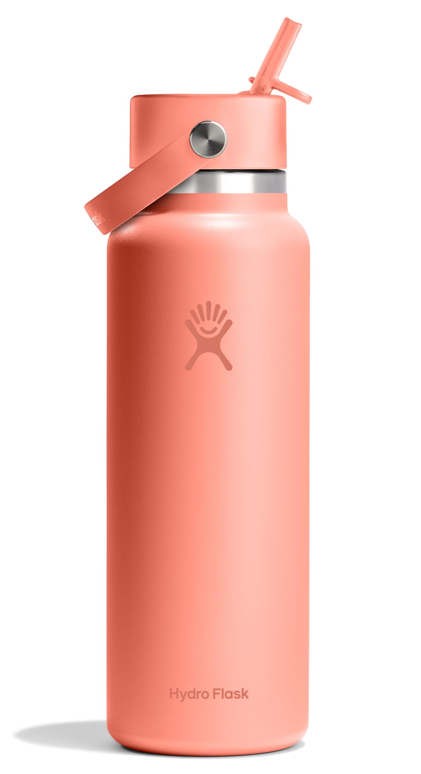 HYDRO FLASK Wide Mouth vacuum insulated stainless steel water bottle with leakproof closeable straw lid for cold water drinks, sports, travel, car and school