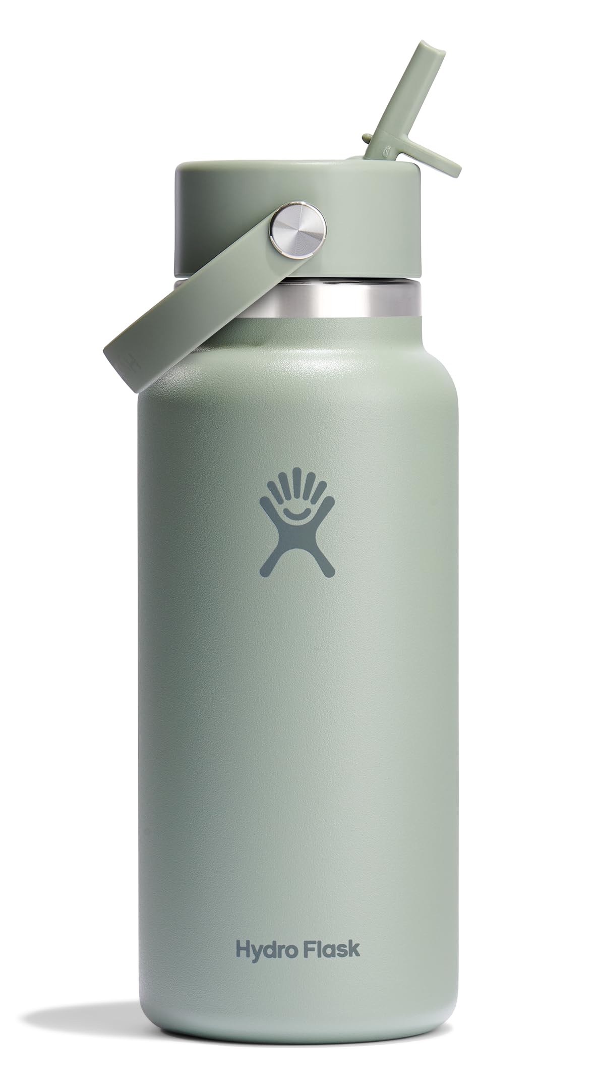 HYDRO FLASK Wide Mouth vacuum insulated stainless steel water bottle with leakproof closeable straw lid for cold water drinks, sports, travel, car and school