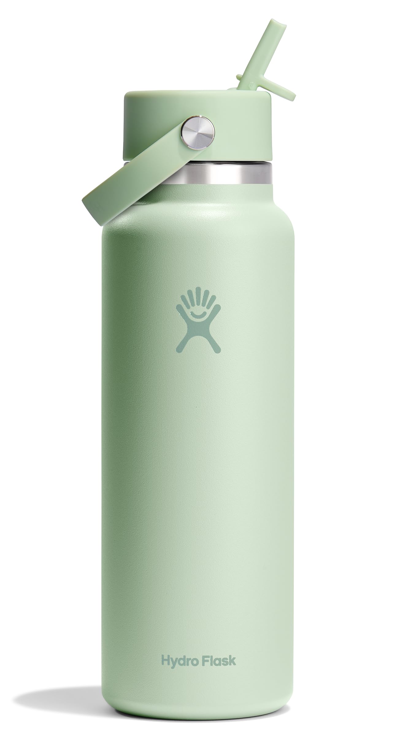 HYDRO FLASK Wide Mouth vacuum insulated stainless steel water bottle with leakproof closeable straw lid for cold water drinks, sports, travel, car and school