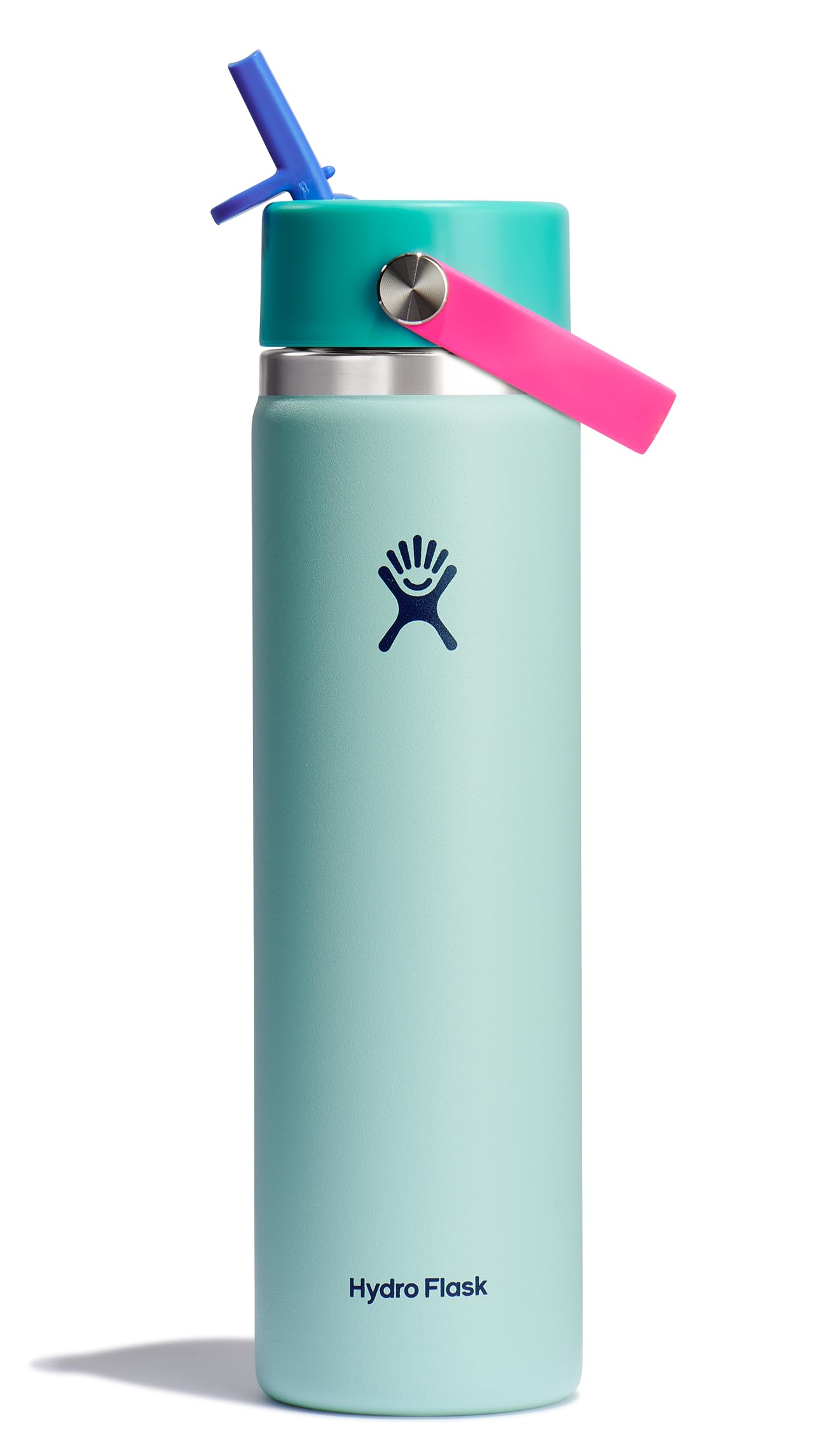 HYDRO FLASK Wide Mouth vacuum insulated stainless steel water bottle with leakproof closeable straw lid for cold water drinks, sports, travel, car and school