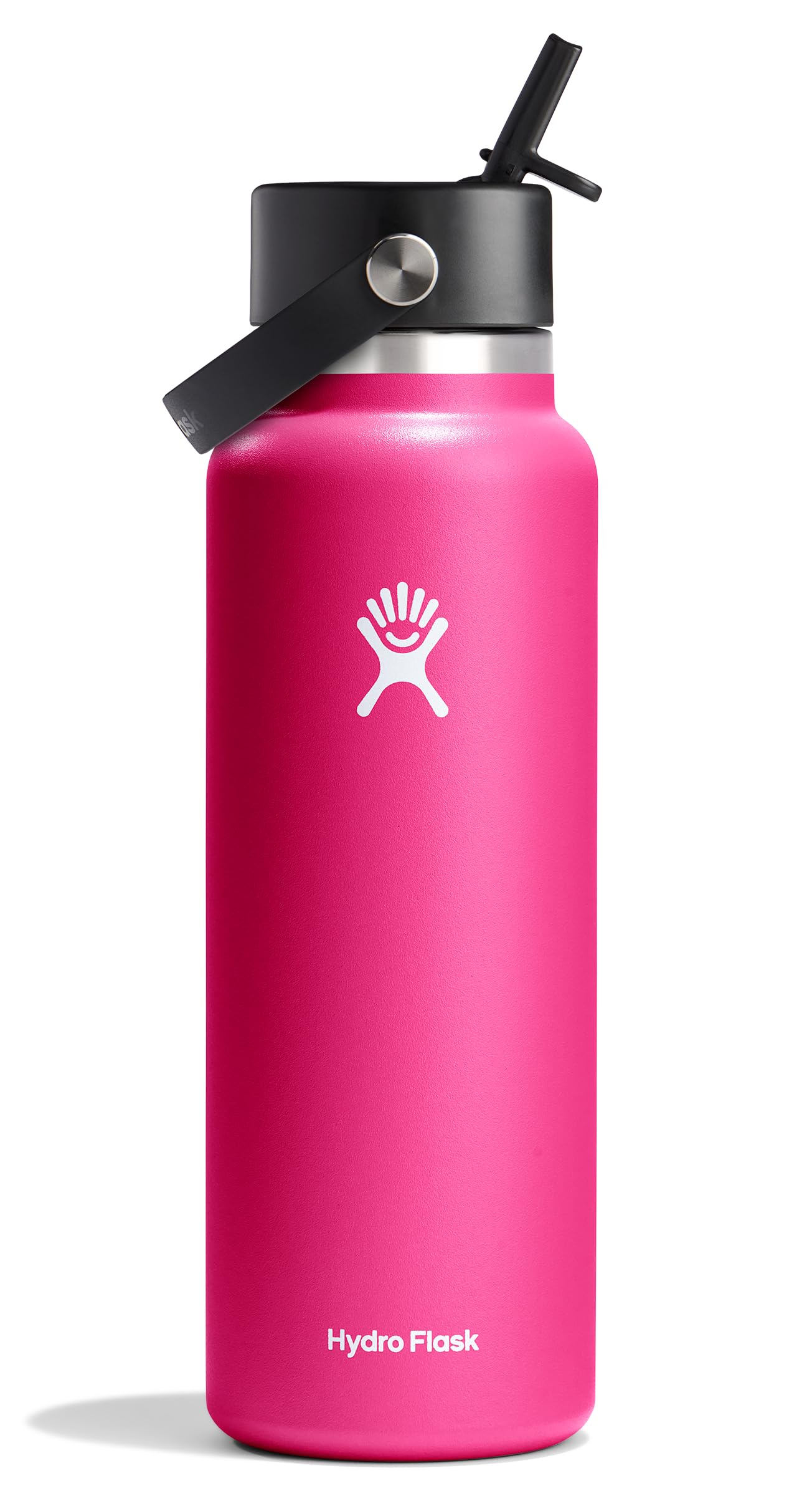 HYDRO FLASK Wide Mouth vacuum insulated stainless steel water bottle with leakproof closeable straw lid for cold water drinks, sports, travel, car and school