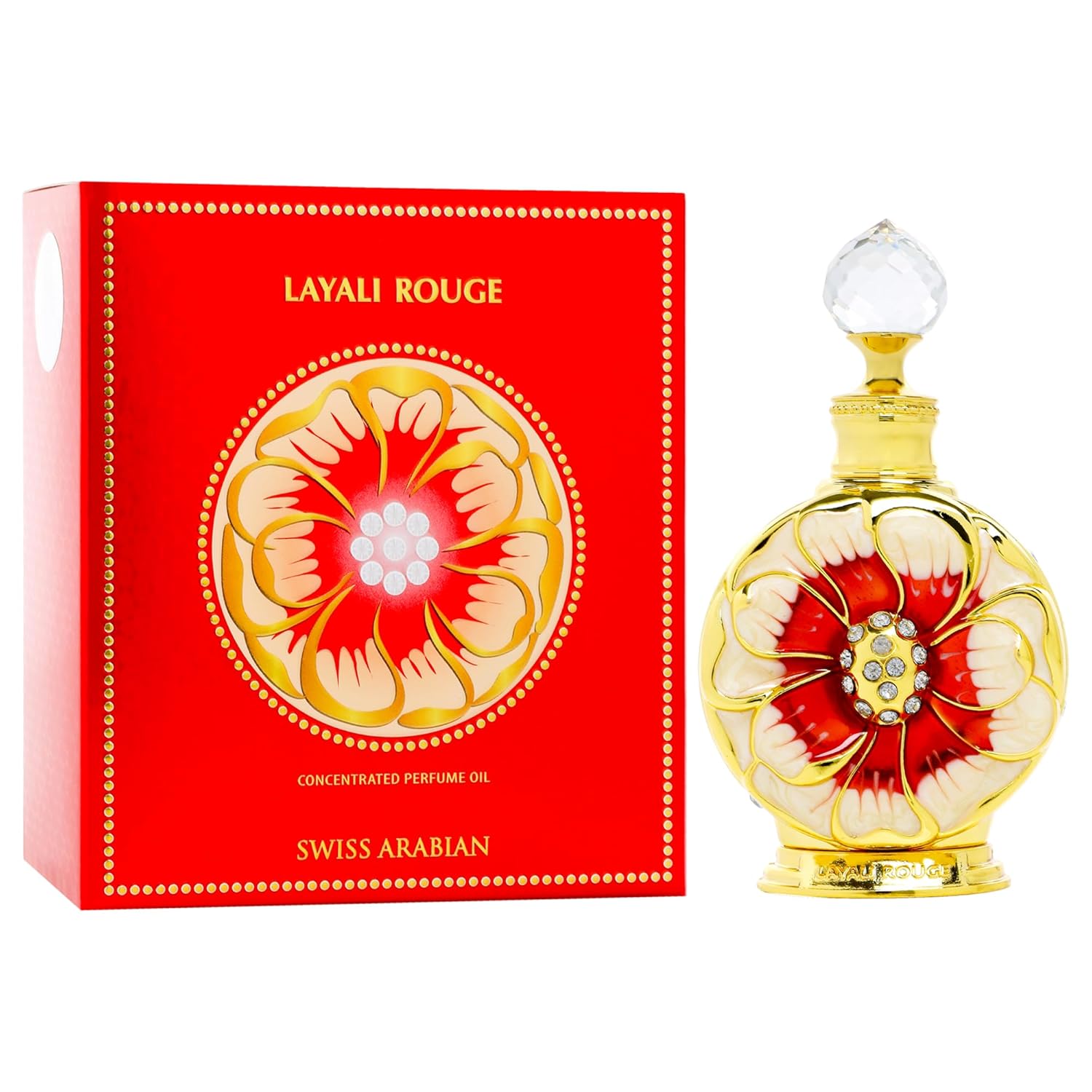 Swiss Arabian Layali Rouge - Luxury Products From Dubai - Long Lasting Personal Perfume Oil Fragrance - A Seductive Signature Aroma - 0.5 Oz