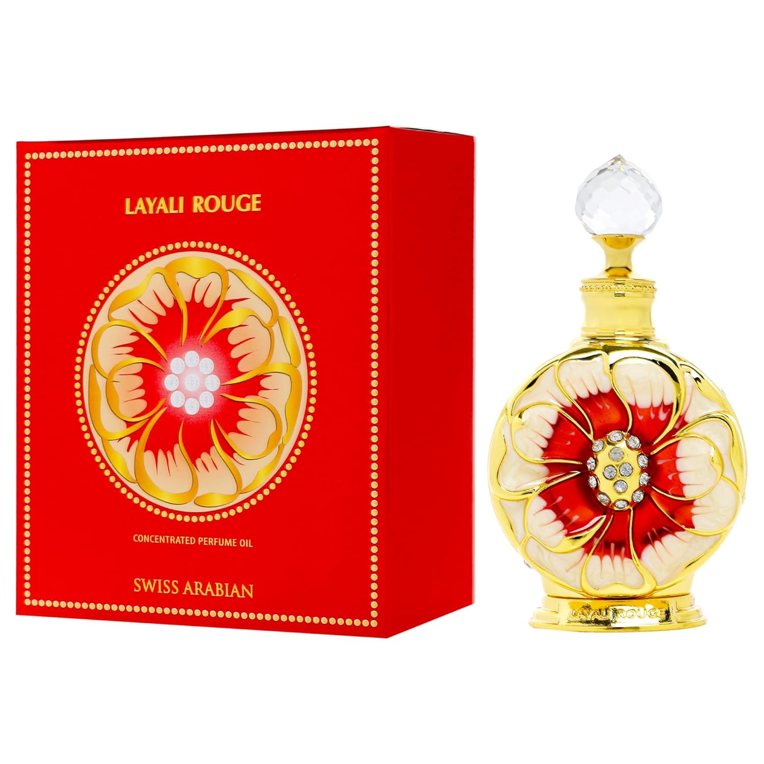Swiss Arabian Layali Rouge - Luxury Products From Dubai - Long Lasting Personal Perfume Oil Fragrance - A Seductive Signature Aroma - 0.5 Oz