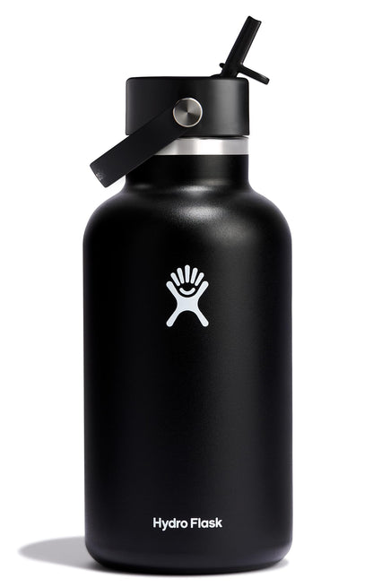 HYDRO FLASK Wide Mouth vacuum insulated stainless steel water bottle with leakproof closeable straw lid for cold water drinks, sports, travel, car and school