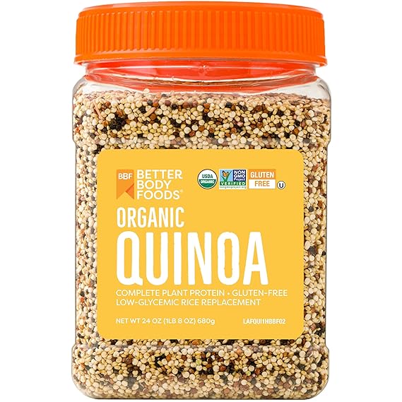 BetterBody Foods Organic Quinoa, Vegan, Complete Plant Protein, Gluten Free, Low Glycemic Rice Replacement, 24 ounce