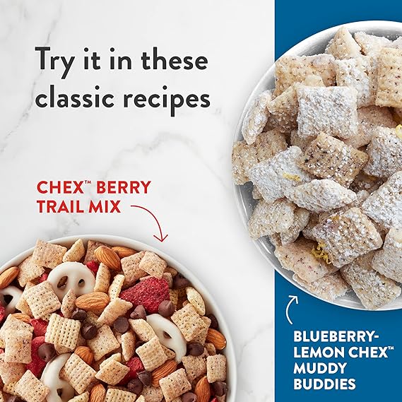 Blueberry Chex Cereal, Gluten Free Breakfast Cereal, Made with Whole Grain, 12 OZ