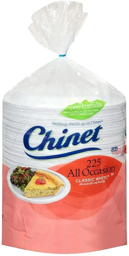 Chinet Paper Lunch Plates, 8 3/4", 225 Count