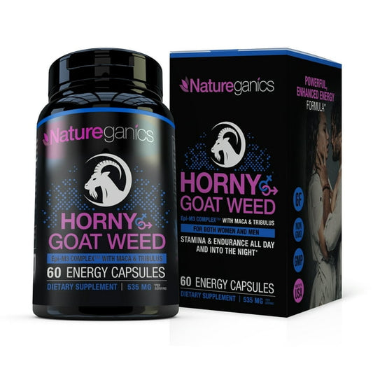 Natureganics Horney Goat Weed, Women and Men's Performance Pills, 60 Capsules, Sexual Health Supplement, Energy Support